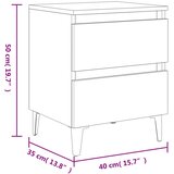  Noćni ormarići 2 kom boja hrasta 40x35x50 cm konstruirano drvo | shoptok.hr