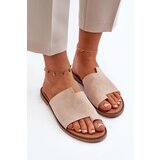 EVENTO PE1 Women's Suede Slip-On Sandals Beige Amite | shoptok.hr