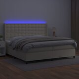 Krevet box spring s madracem LED krem 200x200cm od umjetne kože | Eponuda.ba