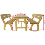 Pivski stol s 2 klupe od impregnirane borovine | shoptok.hr