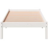 vidaXL Okvir kreveta bez madraca bijeli 100x210 cm masivna borovina | shoptok.hr