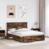  Konstrukcija postelje z vzglavjem Dimljeni oreh 150 x 200 cm, (5000103243) | Shoptok.si