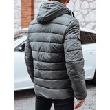 DStreet Kurtka męska zimowa pikowana z kapturem grafitowa | Shoptok.si