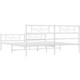 vidaXL Metalni okvir kreveta uzglavlje i podnožje bijeli 200x200 cm | shoptok.hr