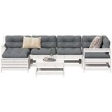  7-dijelni set vrtnih sofa bijeli od masivne borovine Cijene