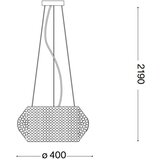 Ideal Lux kristalni luster na sajli pasha 6xE14/40W/230V pr. 40cm sjajni hrom | Eponuda.com