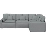  Modularna sofa s jastucima, tkanina, svijetlo siva | shoptok.hr