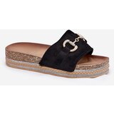 Boto Womens Platform Sandals With Golden Decoration And Glitter Black Morisela | ePonuda.com