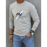 DStreet Bluza męska z nadrukiem beżowa | Shoptok.si
