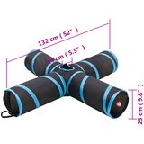  Mačji tunel 4-smjerni crno-plavi 132 cm poliester | shoptok.hr