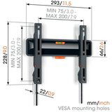 Vogels TVM 3205 Schwarz TV-Wandhalterung 19-50", flat, Vesa 200x200, max. 30 kg | Shoptok.si