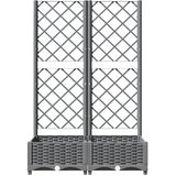  Vrtna sadilica s rešetkom svjetlosiva 80x40x121,5 cm PP | Eponuda.ba