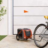 vidaXL Kolesarska prikolica za psa oranžna in siva oxford bl | Shoptok.si