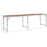 vidaXL Zložljiva miza za kampiranje iz aluminija 240x60 cm | Shoptok.si