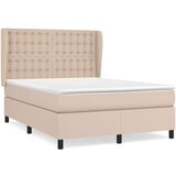vidaXL Box spring postelja z vzmetnico kapučino 140x190cm um | Shoptok.si
