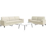 vidaXL Sedežna garnitura 2-delna z blazinami krem žamet | Shoptok.si