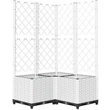Maison Chic Cvetlično korito - Cvetlični Lonec z oporno mrežo belo 80x80x136 cm PP, (21789159) Cene