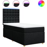vidaXL Box spring postelja z vzmetnico črna 80x200 cm blago, (21291395) Cene