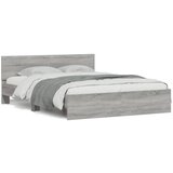 vidaXL Posteljni okvir z vzglavjem siva sonoma 140x190 cm, (20953054) Cene