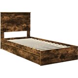  Okvir za krevet s ladicama Dimljeni hrast 100 x 200 cm | shoptok.hr