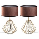 Opviq Set stolnih lampi Diamond-S-713, 25x25x43 cm, IP20, 2 komada, Smeđe-zlatna boja | Eponuda.ba