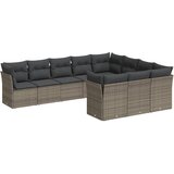  The Living Store Vrtna sedežna garnitura 10-delna z blazinami siv poli ratan - Vrtna Sedežna Garniture, (21451135) | Shoptok.si