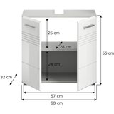 XXXL Omarica Za Pod Umivalnik Copa, Sivo/bela - Sijaj | Shoptok.si