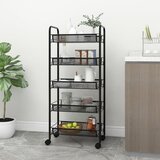  Kuhinjska kolica s 5 razina crna 46 x 26 x 105 cm željezna | shoptok.hr