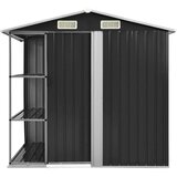 vidaXL Vrtna kućica sa stalkom antracit 205 x 130 x 183 cm željezna | shoptok.hr