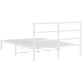  Metalni okvir za krevet s uzglavljem bijeli 135x190 cm | shoptok.hr