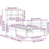 vidaXL Knjižna postelja brez ležišča bela 90x200 cm trdna borovina | Shoptok.si
