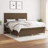  Krevet s oprugama i madracem tamnosmeđi 180x200 cm tkanina | shoptok.hr