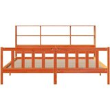 vidaXL Knjižna postelja brez vzmetnice vošč. rjava 180x200 cm borovina | Shoptok.si