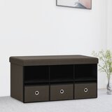 vidaXL Zložljiva klop za shranjevanje temno rjava 76x38x38 cm umetno platno Cene