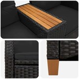  Rekreativna klupa s stolom Crna 126 x 65 x 112 cm poliratan - Crna | shoptok.hr