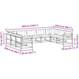  Set vanjskih sofa s jastukom 9 pcs Bijela i crna | shoptok.hr