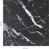 Stolna ploča crna 80 x 80 cm 6 mm staklena s mramornim uzorkom | Eponuda.com