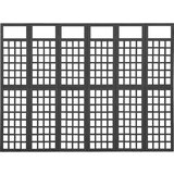 vidaXL 6-delni paravan/mreža iz lesa jelke črne barve 242,5x180 cm | Shoptok.si