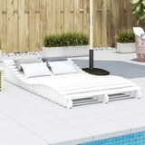 vidaXL Ležalnik bel 205x110x31,5 cm trdna borovina Cene