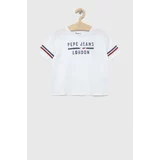 Pepe Jeans Dječja pamučna majica kratkih rukava boja: bijela, s tiskom