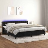  box spring s madracem LED crni 200x200 cm baršun | shoptok.hr