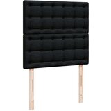 vidaXL Otomanski posteljni okvir z vzmetnicami črn 160x200 cm blago | Shoptok.si