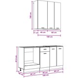  Kuhinjska jedinica LYON 5 kom. Staro drvo Konstruirano drvo | shoptok.hr