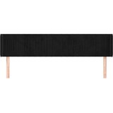  Vzglavje z ušesi črno 183x16x78/88 cm žamet, (20935957) | Shoptok.si