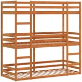 vidaXL Trostruki krevet na kat voštano smeđi 90x200 cm borovina | shoptok.hr