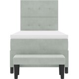  Postelja z vzmetnico z vzmetnico Svetlo siva 90 x 200 cm Žamet, (5000127725) | Shoptok.si