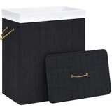  Košara za rublje od bambusa s jednim odjeljkom crna 83 L | shoptok.hr