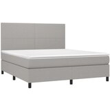  Box spring postelja z vzmetnico svetlo siva 180x200 cm blago, (20791081) | Shoptok.si