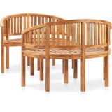 The Living Store Vrtna sedežna garnitura banana 3-delna trdna tikovina - Vrtna Sedežna Garnitura, (21422240) | Shoptok.si