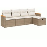  5-dijelni vrtni set sofa s jastucima bež od poliratana | shoptok.hr